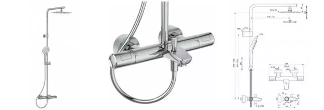 Душевая система «Ideal Standard» Ceratherm T100 A7591AA с термостатом хром Душевая система «Ideal Standard» Ceratherm T100 A7591AA с термостатом хром