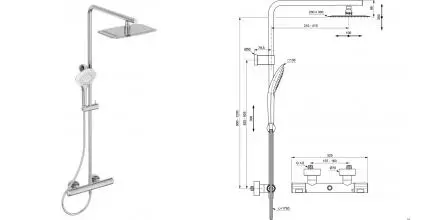 Душевая система «Ideal Standard» Ceratherm T100 A7705AA с термостатом хром