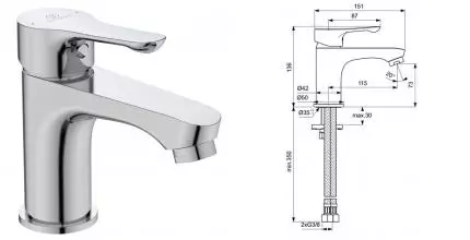 Смеситель для раковины «Ideal Standard» Alpha BC552AA хром Смеситель для раковины «Ideal Standard» Alpha BC552AA хром