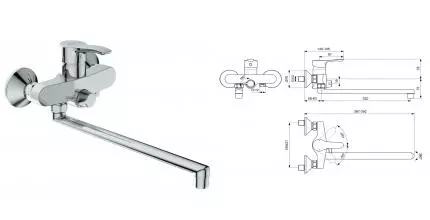 Смеситель для ванны «Ideal Standard» Alpha BD044AA хром Смеситель для ванны «Ideal Standard» Alpha BD044AA хром