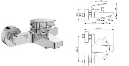 Смеситель для ванны «Ideal Standard» Ceraplan BD256AA хром Смеситель для ванны «Ideal Standard» Ceraplan BD256AA хром