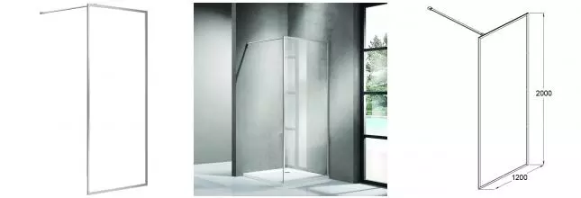 Душевая перегородка «Azario» Richmond 6310 Walk-in 120/200 прозрачная/серебро без поддона универсальная Душевая перегородка «Azario» Richmond 6310 Walk-in 120/200 прозрачная/серебро без поддона универсальная
