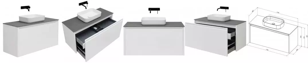 Тумба с раковиной «Allen Brau» Fantasy 120 с 2 ящиками (1 скрытый) подвесная white matt Тумба с раковиной «Allen Brau» Fantasy 120 с 2 ящиками (1 скрытый) подвесная white matt