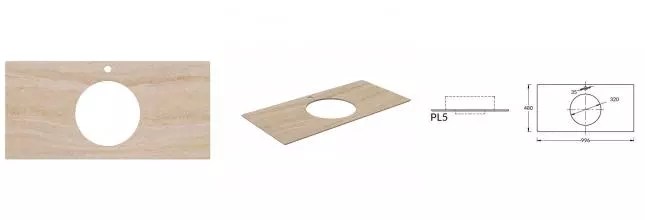 Мебельная столешница «Kerama Marazzi» Plaza PL5.SG560400R\100 100/48 керамогранит песочный Мебельная столешница «Kerama Marazzi» Plaza PL5.SG560400R\100 100/48 керамогранит песочный