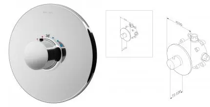 Смеситель для душа «Am.Pm» Like F8075500 с термостатом хром