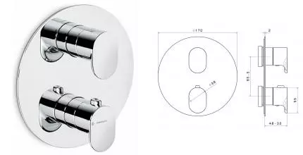 Внешняя часть смесителя «Kerama Marazzi» Ole 67638EKM.21.018 хром