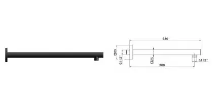 Кронштейн для верхнего душа «Kerama Marazzi» Futura 27672KM.01.093 33 чёрный матовый Кронштейн для верхнего душа «Kerama Marazzi» Futura 27672KM.01.093 33 чёрный матовый