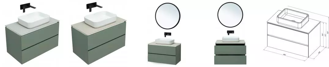 Тумба с раковиной «Allen Brau» Infinity 85 подвесная cement grey matt