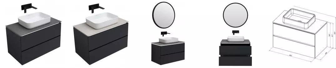 Тумба с раковиной «Allen Brau» Infinity 85 подвесная anthracite matt