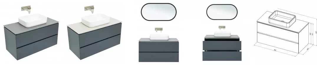 Тумба с раковиной «Allen Brau» Infinity 100 подвесная anthracite matt