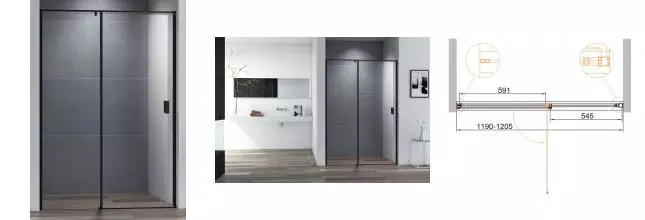 Душевая дверь «Cezares» URBAN-B-12-120-C-NERO 120/195 прозрачная/чёрная Душевая дверь «Cezares» URBAN-B-12-120-C-NERO 120/195 прозрачная/чёрная
