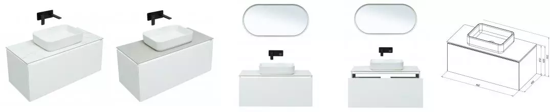 Тумба с раковиной «Allen Brau» Infinity 100 с 2 ящиками (1 скрытый) подвесная white matt