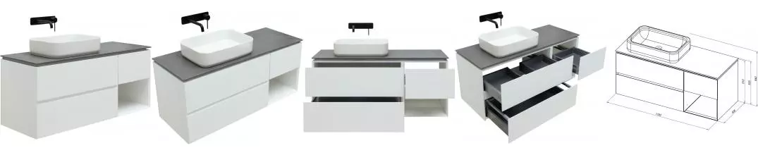 Тумба с раковиной «Allen Brau» Infinity 120 L подвесная white matt левая