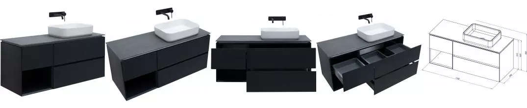 Тумба с раковиной «Allen Brau» Infinity 120 R подвесная anthracite matt правая