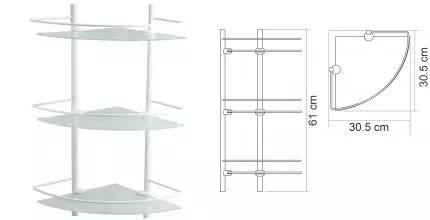 Угловая полка в ванну «WasserKRAFT» K-3133W на стену белая