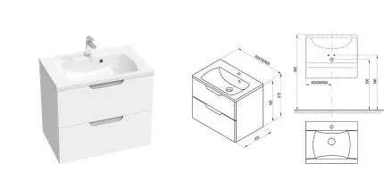 Тумба с раковиной «Ravak» SD Classic II 70 (Classic II 70/45) подвесная белая/серая Тумба с раковиной «Ravak» SD Classic II 70 (Classic II 70/45) подвесная белая/серая