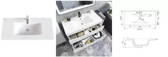 Раковина «Iddis» Optima Home 100/46 0131000i28 фарфоровая белая