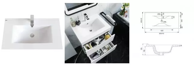 Раковина «Iddis» Optima Home 80/46 0138000i28 фарфоровая белая