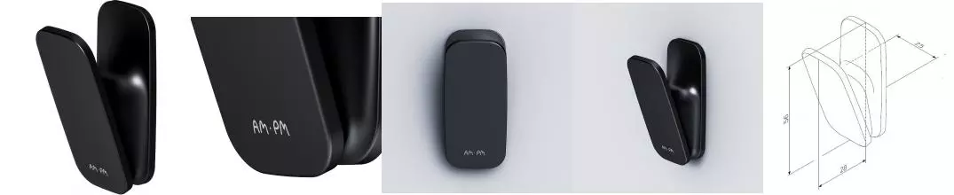 Крючок «Am.Pm» Inspire V2.0 A50A35522 на стену чёрный матовый Крючок «Am.Pm» Inspire V2.0 A50A35522 на стену чёрный матовый