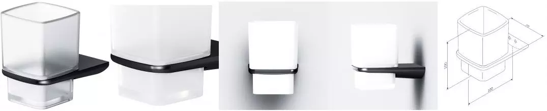 Стакан для зубных щёток «Am.Pm» Inspire V2.0 A50A34322 на стену чёрный матовый Стакан для зубных щёток «Am.Pm» Inspire V2.0 A50A34322 на стену чёрный матовый