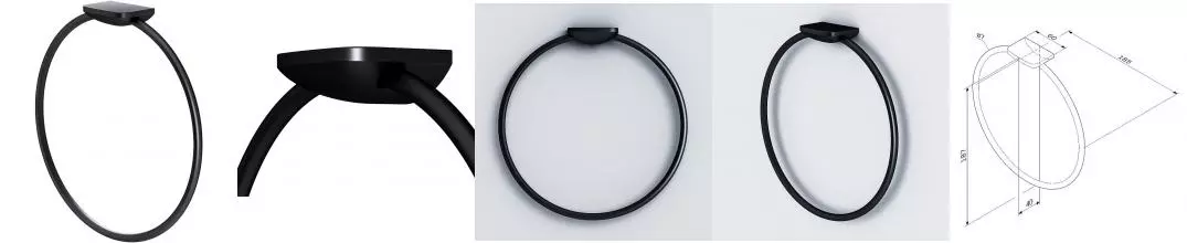 Полотенцедержатель «Am.Pm» Inspire V2.0 A50A34422 на стену чёрный матовый Полотенцедержатель «Am.Pm» Inspire V2.0 A50A34422 на стену чёрный матовый