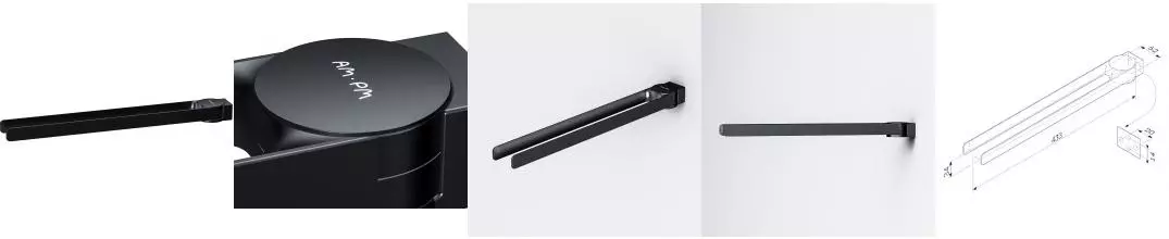 Полотенцедержатель двойной поворотный «Am.Pm» Inspire V2.0 A50A32622 на стену чёрный матовый Полотенцедержатель двойной поворотный «Am.Pm» Inspire V2.0 A50A32622 на стену чёрный матовый