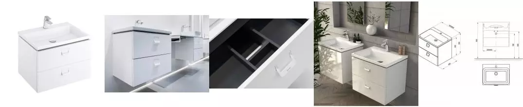 Тумба с раковиной «Ravak» SD Comfort 80 (Comfort XJX01280001 80/46) подвесная белая/серая