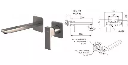 Смеситель для раковины «Remer» Absolute AU15PLNPO брашированный никель