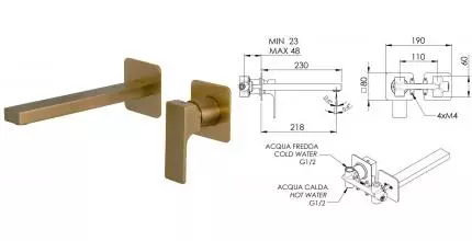 Смеситель для раковины «Remer» Absolute AU15PLVO бронза Смеситель для раковины «Remer» Absolute AU15PLVO бронза