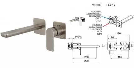 Смеситель для раковины «Remer» Infinity I15PLNPO брашированный никель