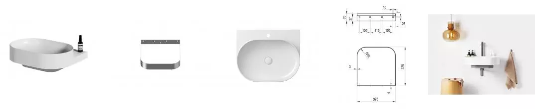 Консоль «Ravak» Yard 60 (Yard 60/50 с отв белая) подвесная хром