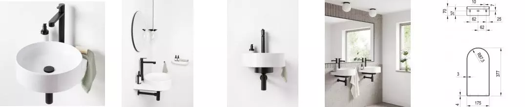 Консоль «Ravak» Yard 40 (Yard 40/50 с отв белая) подвесная чёрная Консоль «Ravak» Yard 40 (Yard 40/50 с отв белая) подвесная чёрная