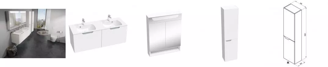 Мебель для ванной подвесная «Ravak» SD Classic II 130 белая/серая