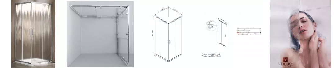 Душевой угол-ограждение «Vincea» Garda VSS-1G8011CH 110/80 шиншилла/хром прямоугольный без поддона универсальный