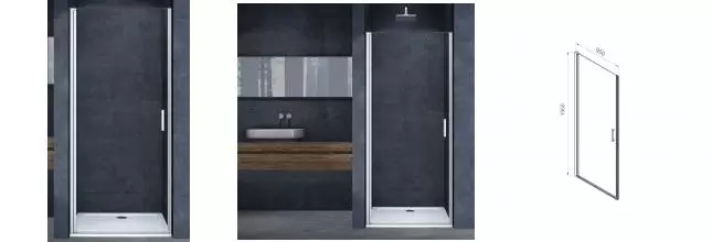 Душевая дверь «Vincea» Alpha VDP-3AL950CL 95/195 прозрачная универсальная Душевая дверь «Vincea» Alpha VDP-3AL950CL 95/195 прозрачная универсальная