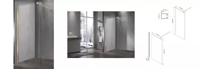 Душевая перегородка «Vincea» Walk-In VSW-1H120CLG 120/200 прозрачная/матовая золотая Душевая перегородка «Vincea» Walk-In VSW-1H120CLG 120/200 прозрачная/матовая золотая