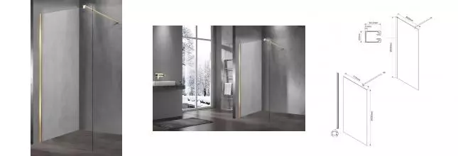 Душевая перегородка «Vincea» Walk-In VSW-1H800CLG 80/200 прозрачная/матовая золотая Душевая перегородка «Vincea» Walk-In VSW-1H800CLG 80/200 прозрачная/матовая золотая