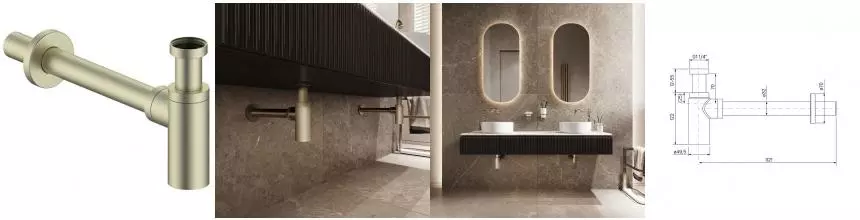 Сифон для раковины «Iddis» Optima Home OPTBR00i84 бронза
