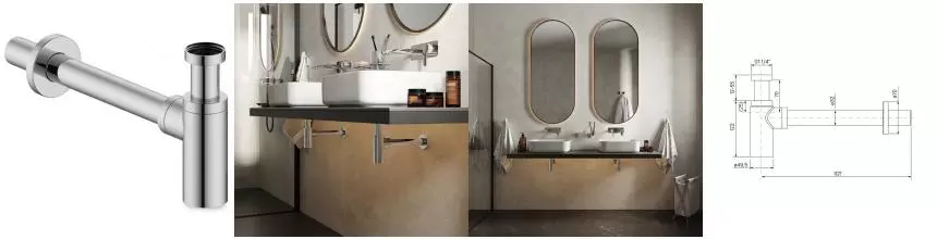 Сифон для раковины «Iddis» Optima Home OPTSB00i84 хром