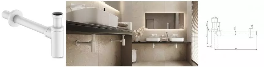 Сифон для раковины «Iddis» Optima Home OPTWT00i84 белый матовый