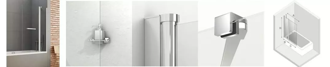 Шторка на ванну стеклянная «New Trendy» New Soleo 100/140 P-0026 прозрачная/хром универсальная Шторка на ванну стеклянная «New Trendy» New Soleo 100/140 P-0026 прозрачная/хром универсальная