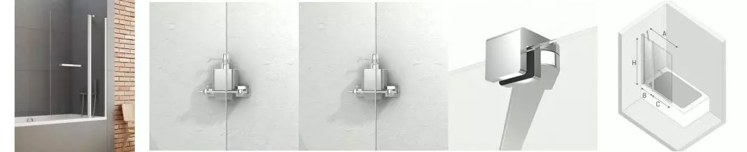 Шторка на ванну стеклянная «New Trendy» New Soleo 120/140 P-0027 прозрачная/хром универсальная Шторка на ванну стеклянная «New Trendy» New Soleo 120/140 P-0027 прозрачная/хром универсальная