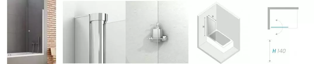 Шторка на ванну стеклянная «New Trendy» New Soleo 60/140 P-0065 прозрачная/хром универсальная Шторка на ванну стеклянная «New Trendy» New Soleo 60/140 P-0065 прозрачная/хром универсальная