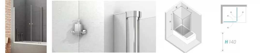 Шторка на ванну стеклянная «New Trendy» New Soleo 90/140 P-0025/P-0024 прозрачная/хром универсальная Шторка на ванну стеклянная «New Trendy» New Soleo 90/140 P-0025/P-0024 прозрачная/хром универсальная