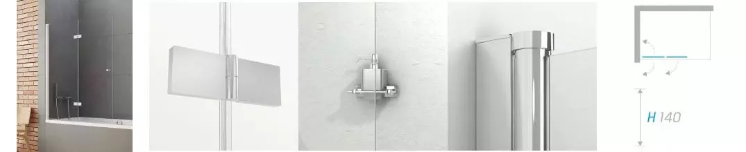 Шторка на ванну стеклянная «New Trendy» New Soleo 120/140 P-0030 прозрачная/хром левая Шторка на ванну стеклянная «New Trendy» New Soleo 120/140 P-0030 прозрачная/хром левая