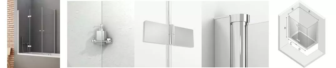 Шторка на ванну стеклянная «New Trendy» New Soleo 120/140 P-0030/P-0024 прозрачная/хром левая