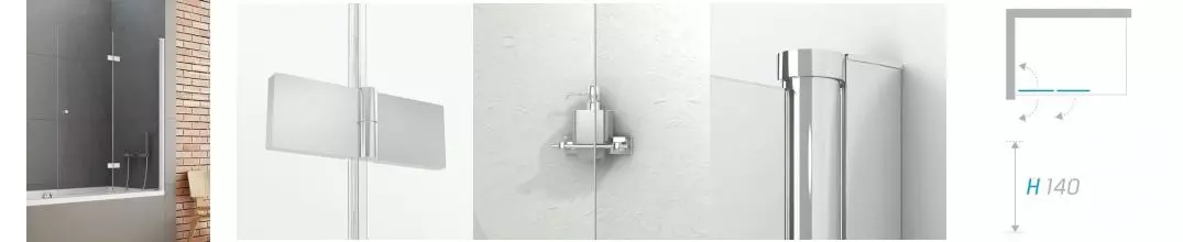 Шторка на ванну стеклянная «New Trendy» New Soleo 120/140 P-0031 прозрачная/хром правая Шторка на ванну стеклянная «New Trendy» New Soleo 120/140 P-0031 прозрачная/хром правая