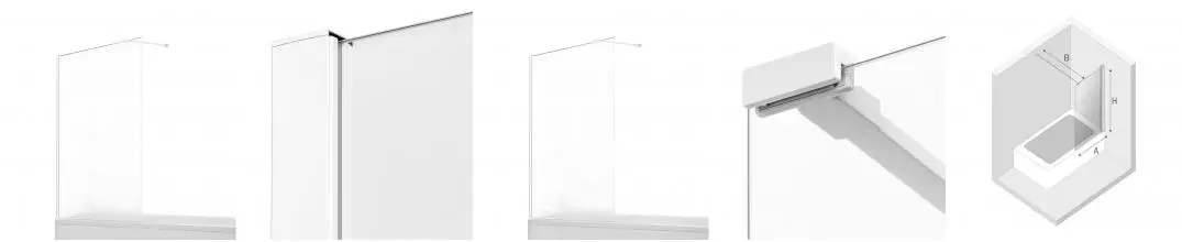 Шторка на ванну стеклянная «New Trendy» New Modus 100/150 EXK-2340-WP прозрачная/белая универсальная