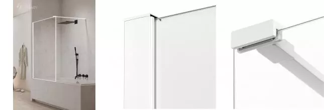 Шторка на ванну стеклянная «New Trendy» New Modus 100/150 EXK-2352-WP прозрачная/белая универсальная