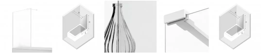 Шторка на ванну стеклянная «New Trendy» New Modus 70/150 EXK-2349-WP прозрачная/белая универсальная